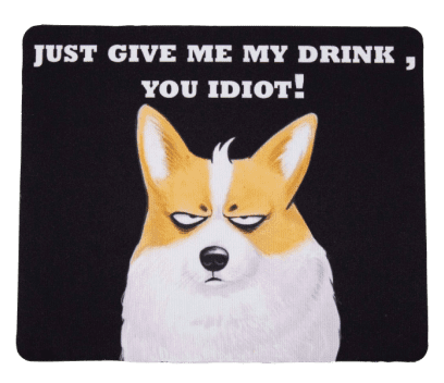 Cool Drinking Corgi Mouse Pad 2