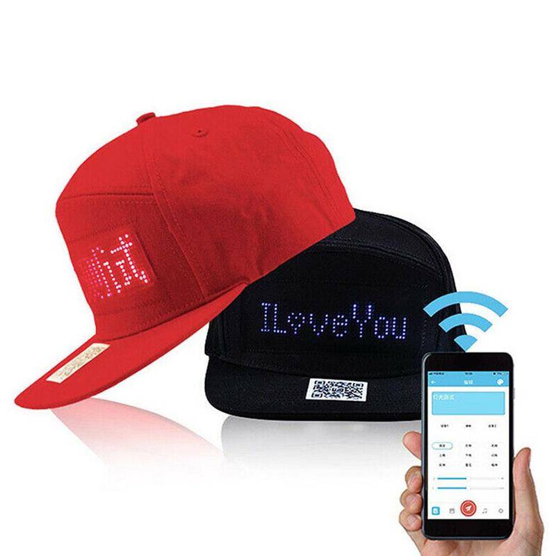 LED Message Cap Gifts Color : Red|Black LED Message Cap Gifts