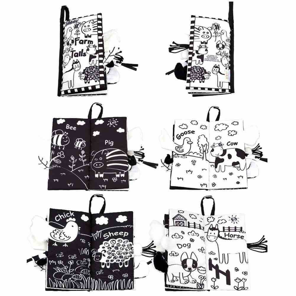 Black and White Soft Cloth Books for Babies Activity & Entertainment 
