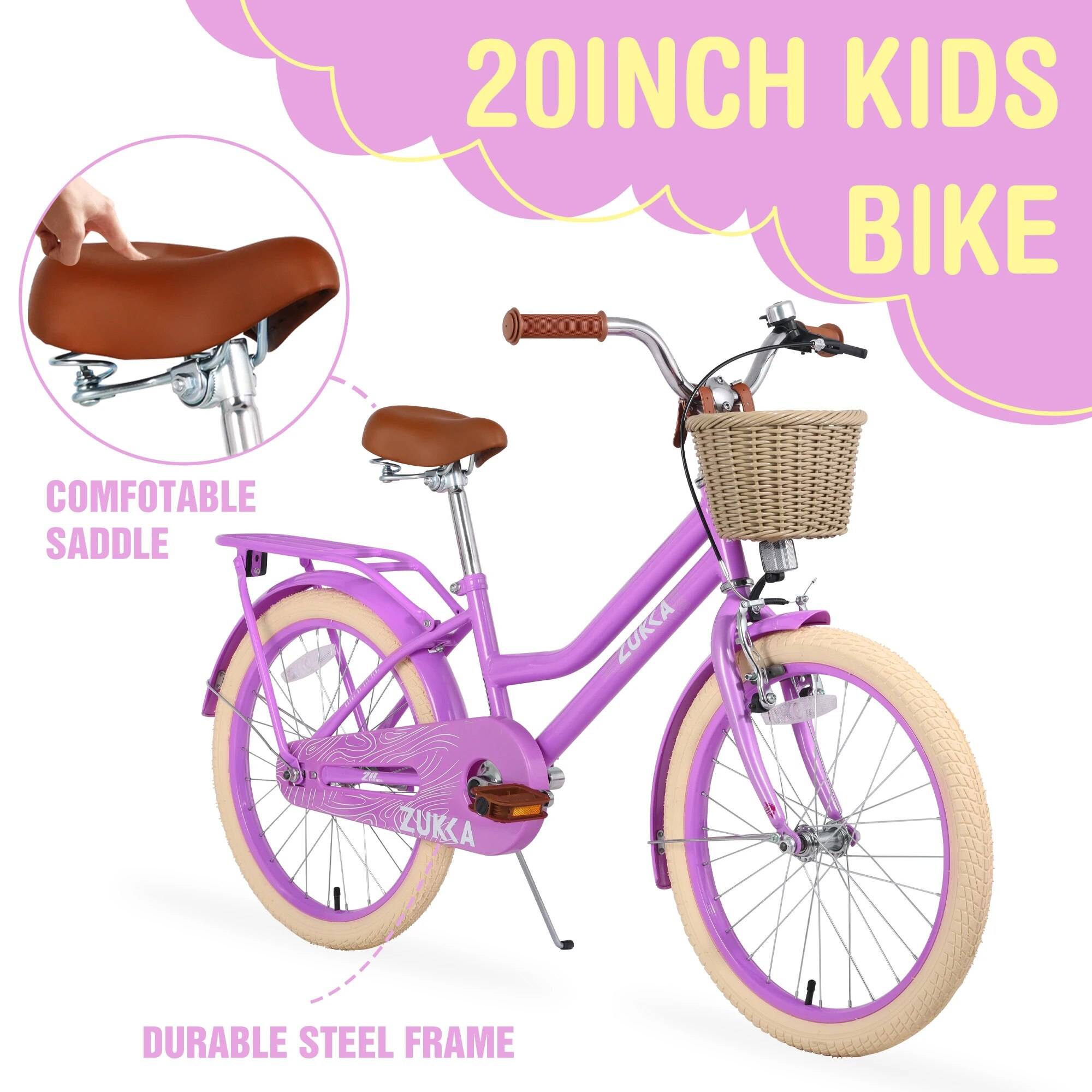 20″ Girls MTB Bike with Cute Basket – Perfect for 7-10 Year Olds Activity & Entertainment 20