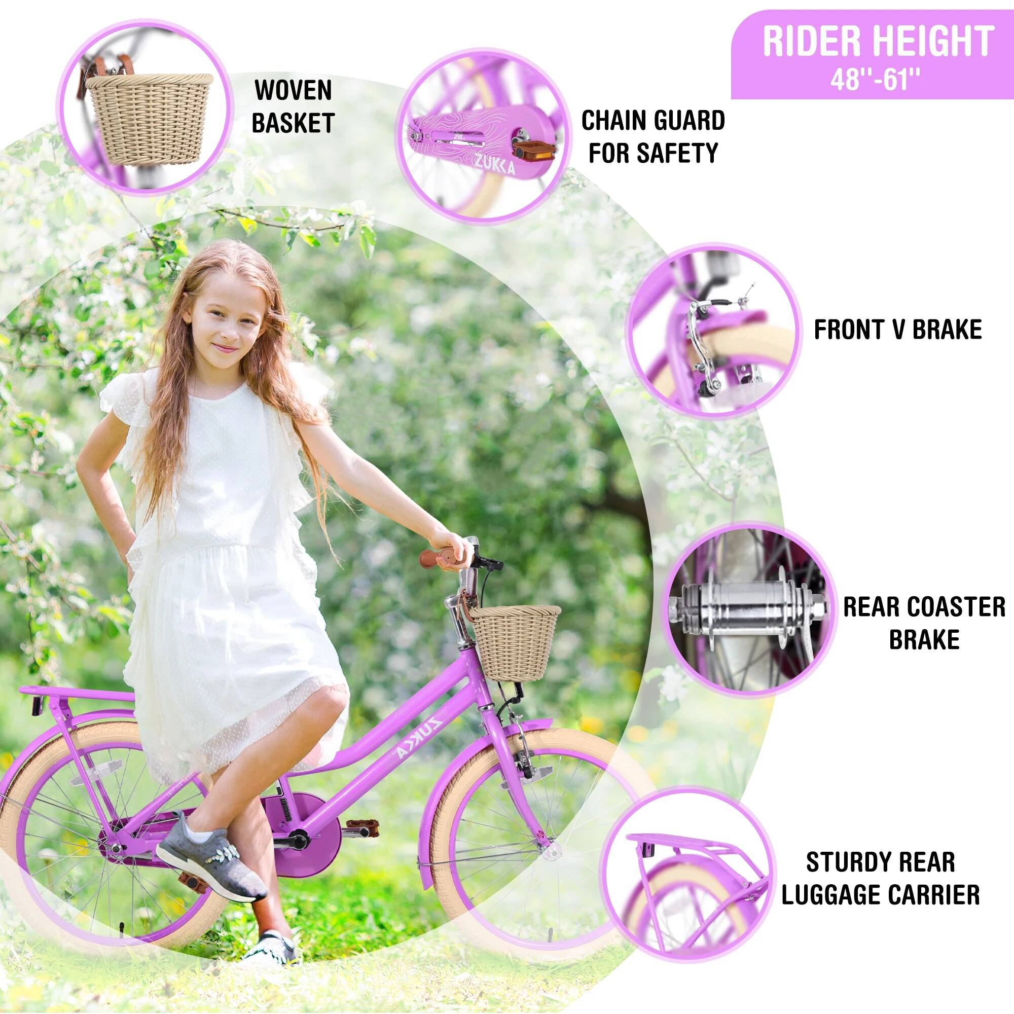 20″ Girls MTB Bike with Cute Basket – Perfect for 7-10 Year Olds Activity & Entertainment 20