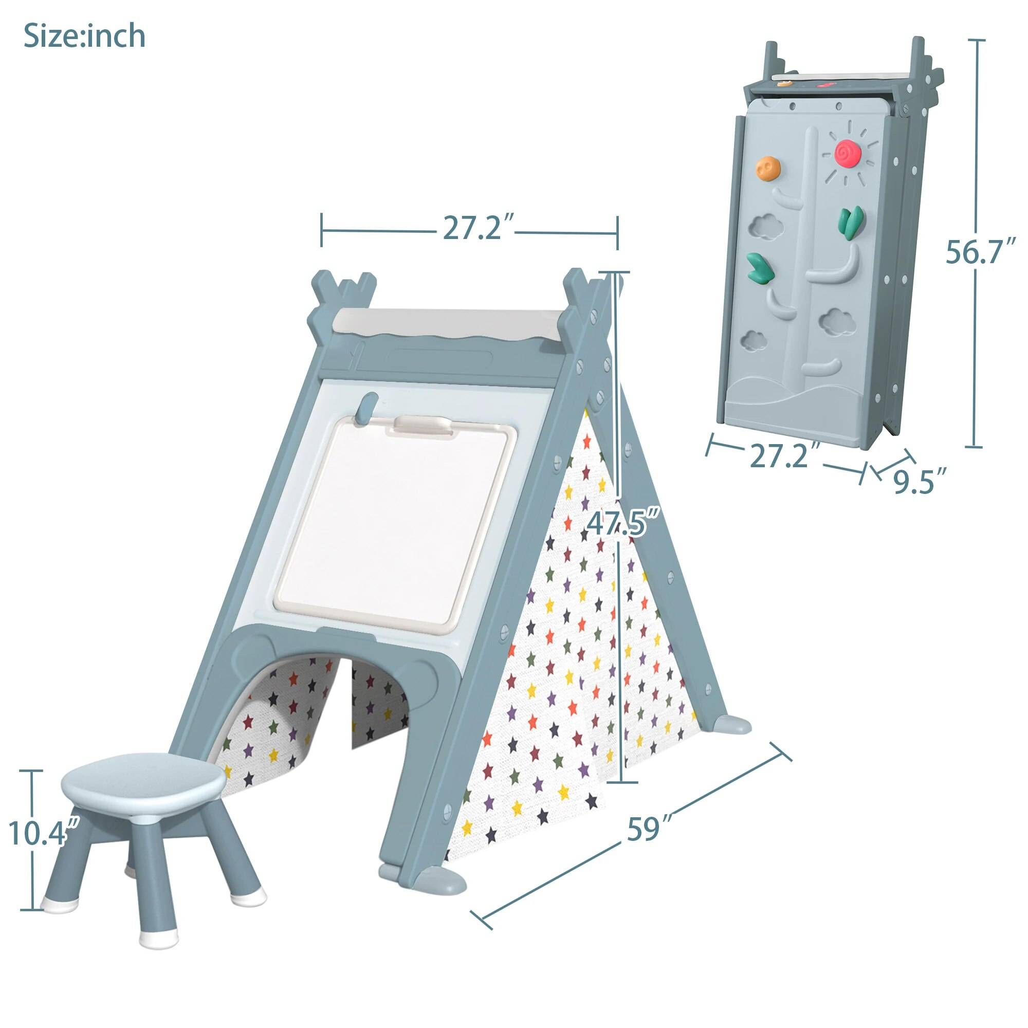 4-in-1 Adventure Kids Play Tent: Teepee, Climber & Stool Activity & Entertainment 4-in-1 Adventure Kids Play Tent: Teepee, Climber & Stool Activity & Entertainment