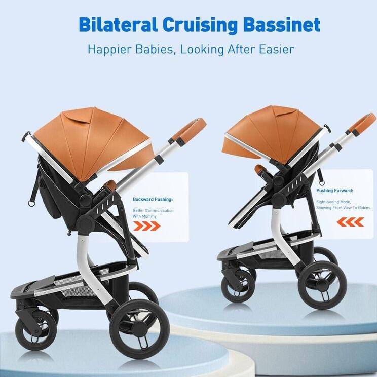 5-in-1 Portable Baby Stroller Travel System Baby Travel Gear Color : Brown 5-in-1 Portable Baby Stroller Travel System Baby Travel Gear