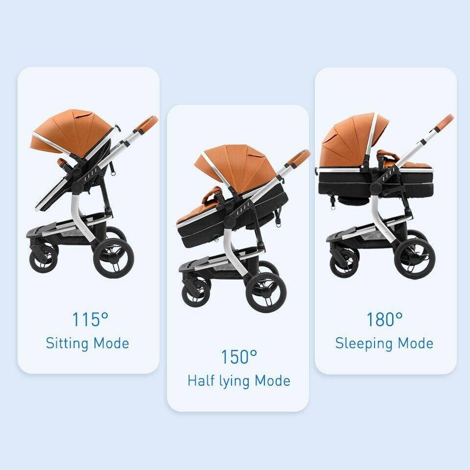 5-in-1 Portable Baby Stroller Travel System Baby Travel Gear Color : Brown 5-in-1 Portable Baby Stroller Travel System Baby Travel Gear