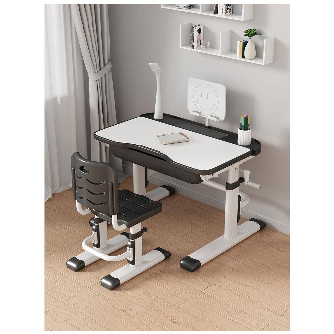 Adjustable Children’s Study Desk and Chair Set with Lamp & Reading Stand Kids’ Room Color : Black Adjustable Children's Study Desk and Chair Set with Lamp & Reading Stand Kids' Room