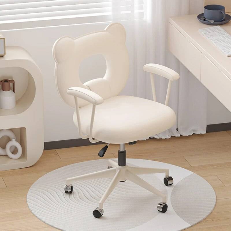 Adjustable Ergonomic Swivel Office Chair with Backrest & Armrests Kids’ Room Color : White Adjustable Ergonomic Swivel Office Chair with Backrest & Armrests Kids' Room