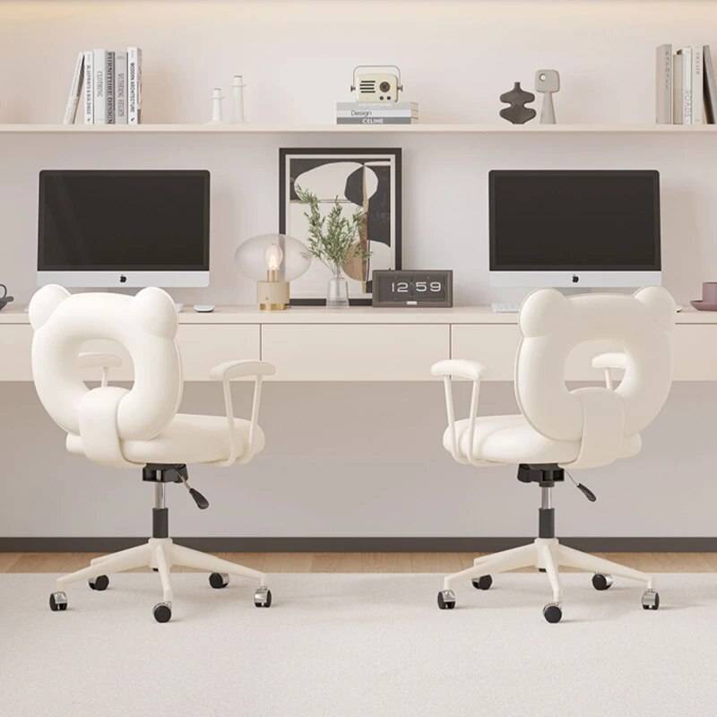 Adjustable Ergonomic Swivel Office Chair with Backrest & Armrests Kids’ Room Color : White Adjustable Ergonomic Swivel Office Chair with Backrest & Armrests Kids' Room