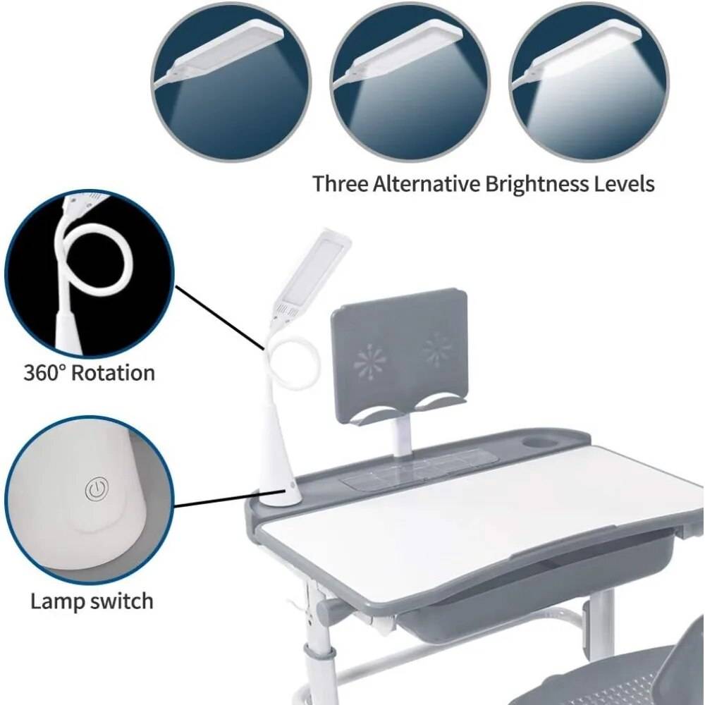 Adjustable Kids Study Desk & Chair Set with Tilt Desktop Kids’ Room Color : Gray Adjustable Kids Study Desk & Chair Set with Tilt Desktop Kids' Room