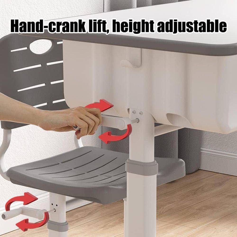 Adjustable Kids’ Study Desk and Chair Set with Pencil Slot Kids’ Room Color : Beige|White|Black Adjustable Kids' Study Desk and Chair Set with Pencil Slot Kids' Room