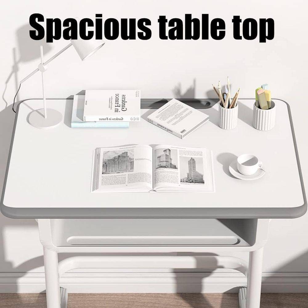 Adjustable Kids’ Study Desk and Chair Set with Pencil Slot Kids’ Room Color : Beige|White|Black Adjustable Kids' Study Desk and Chair Set with Pencil Slot Kids' Room