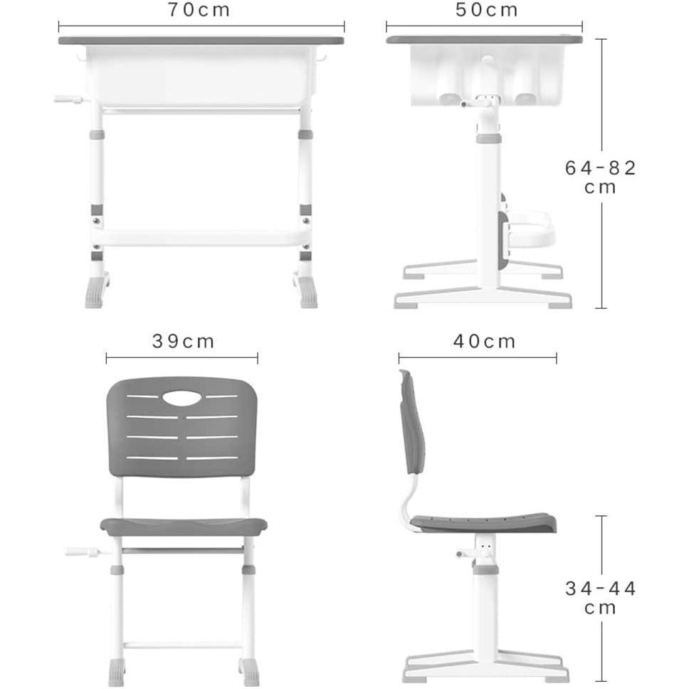 Adjustable Kids’ Study Desk and Chair Set with Pencil Slot Kids’ Room Color : Beige|White|Black Adjustable Kids' Study Desk and Chair Set with Pencil Slot Kids' Room