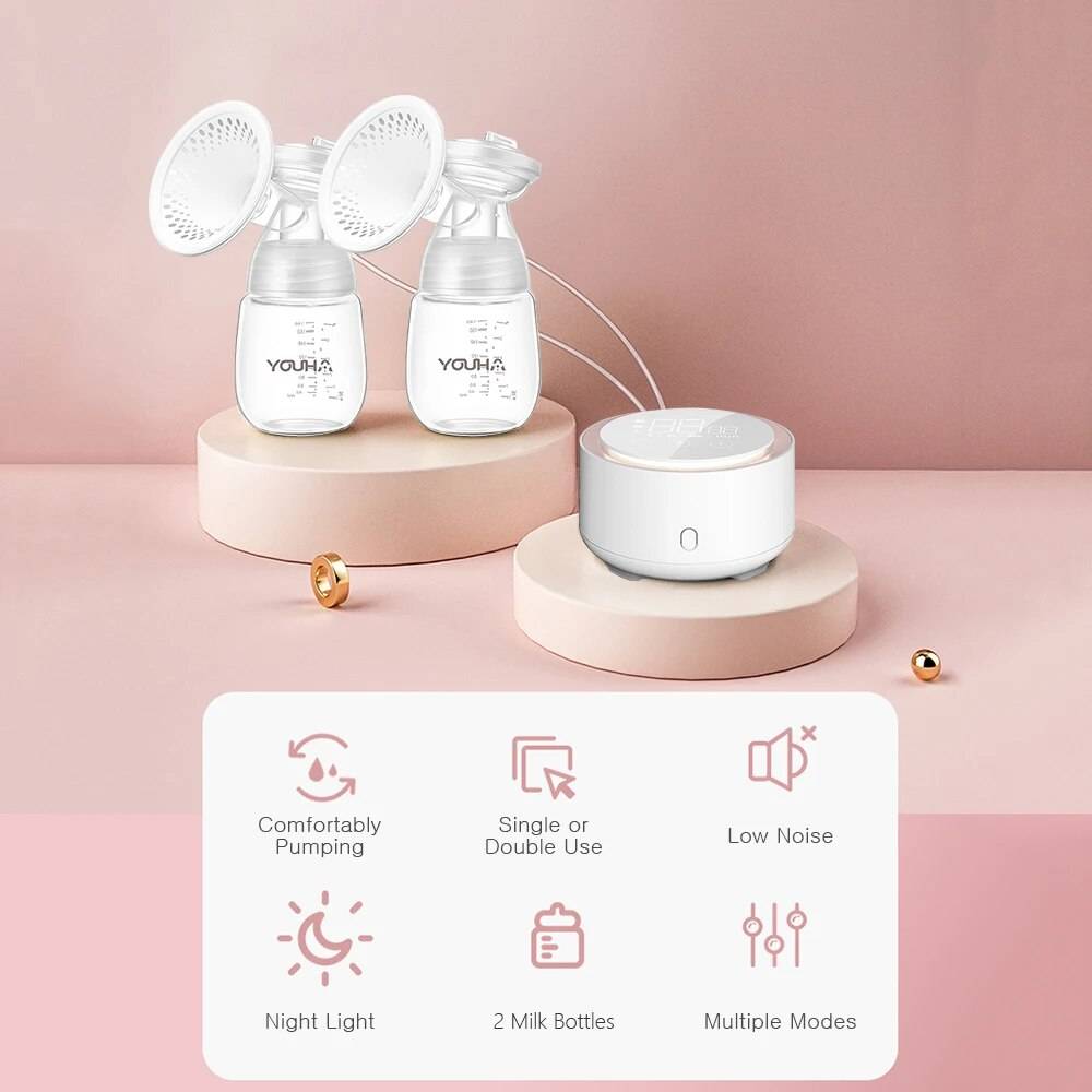Automatic Double Electric Breast Pump with Night Light & BPA-Free Design Baby Care Color : White Automatic Double Electric Breast Pump with Night Light & BPA-Free Design Baby Care