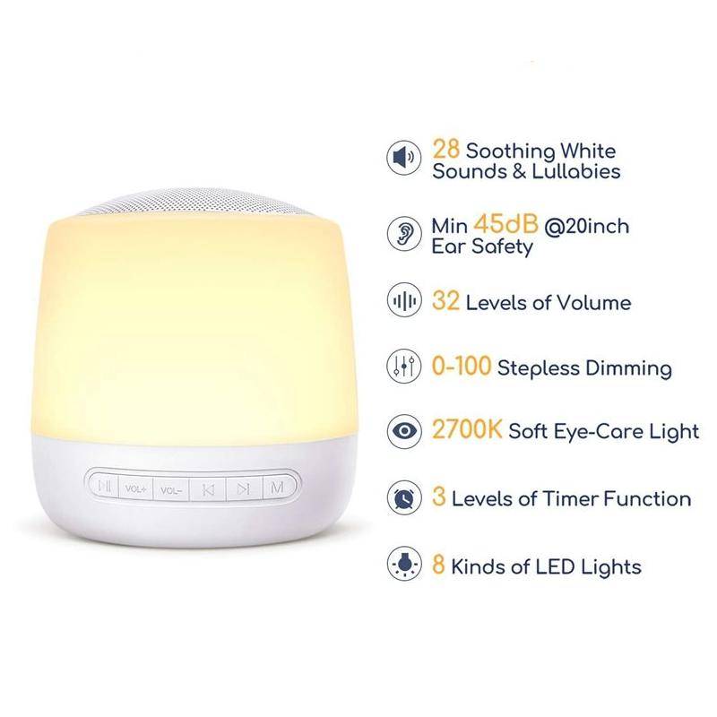 Baby White Noise Machine with Night Light & 28 Soothing Sounds Baby Care Color : White Baby White Noise Machine with Night Light & 28 Soothing Sounds Baby Care