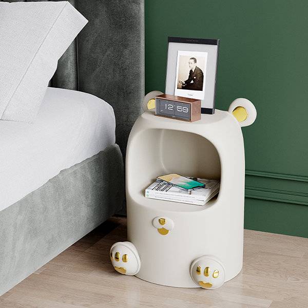 Charming Nordic Bear Side Table Kids’ Room Color : White Charming Nordic Bear Side Table Kids' Room