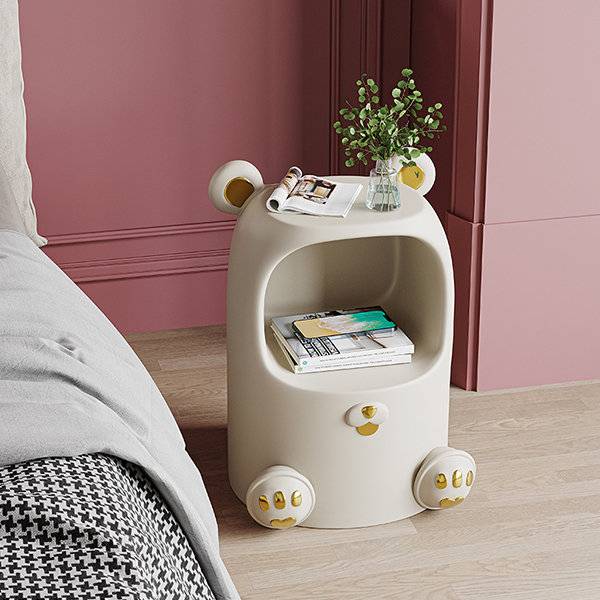Charming Nordic Bear Side Table Kids’ Room Color : White Charming Nordic Bear Side Table Kids' Room
