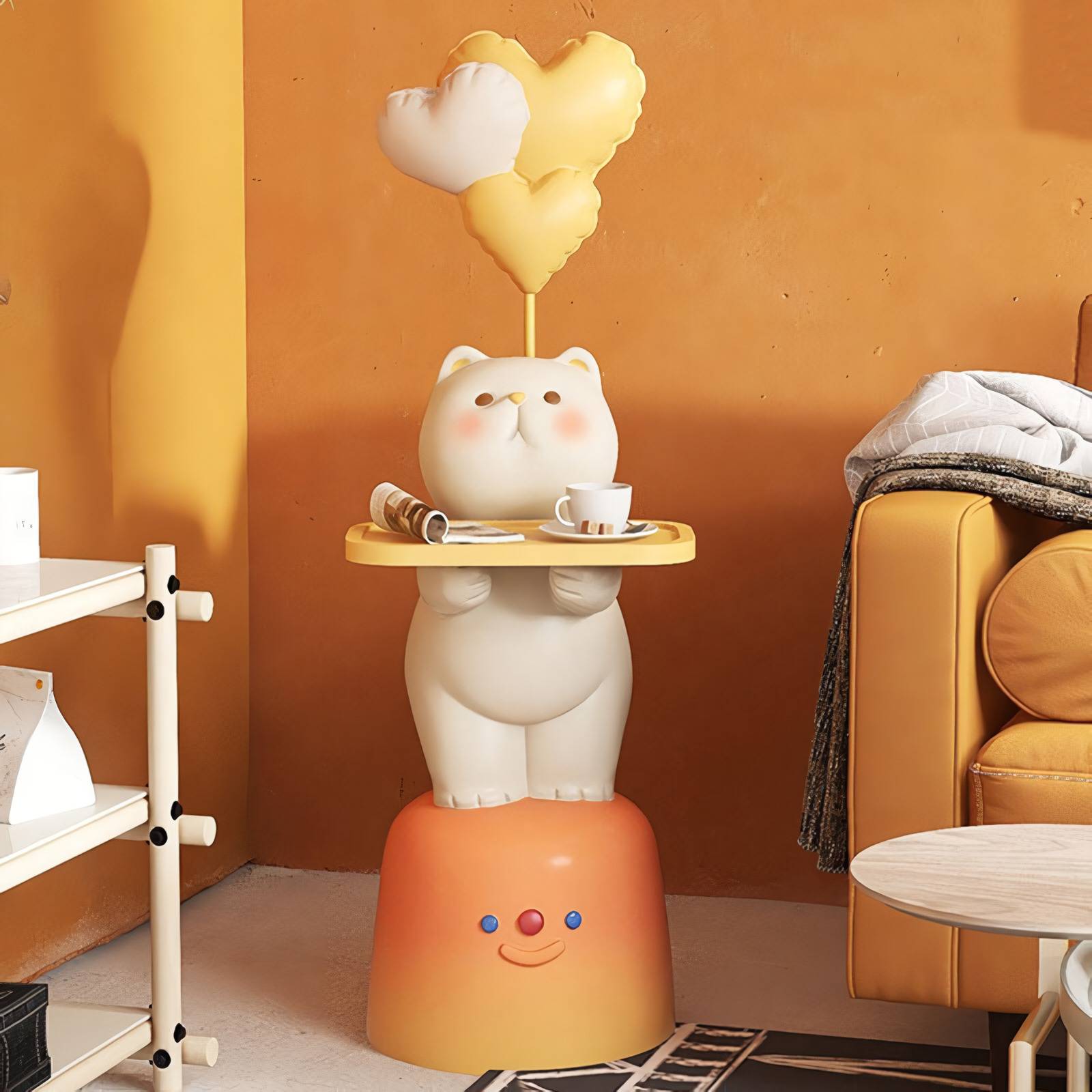 Creative Cat Resin Coffee Table Kids’ Room Color : Beige Creative Cat Resin Coffee Table Kids' Room