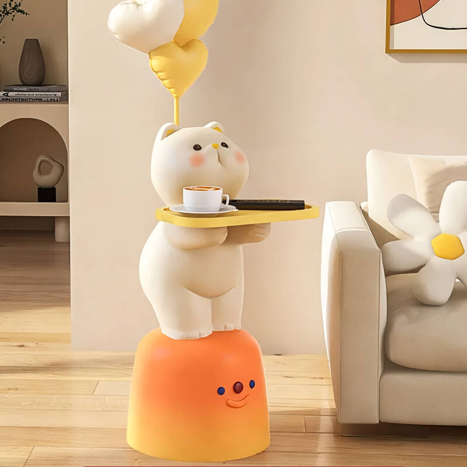 Creative Cat Resin Coffee Table Kids’ Room Color : Beige Creative Cat Resin Coffee Table Kids' Room