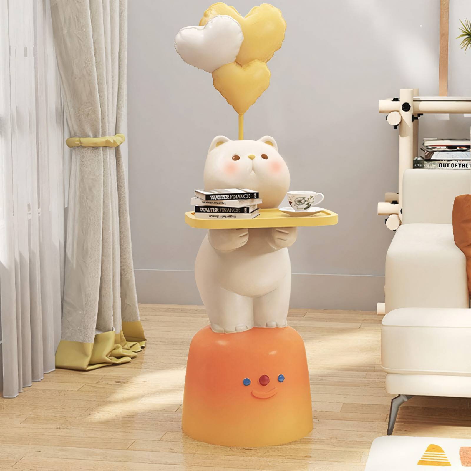 Creative Cat Resin Coffee Table Kids’ Room Color : Beige Creative Cat Resin Coffee Table Kids' Room