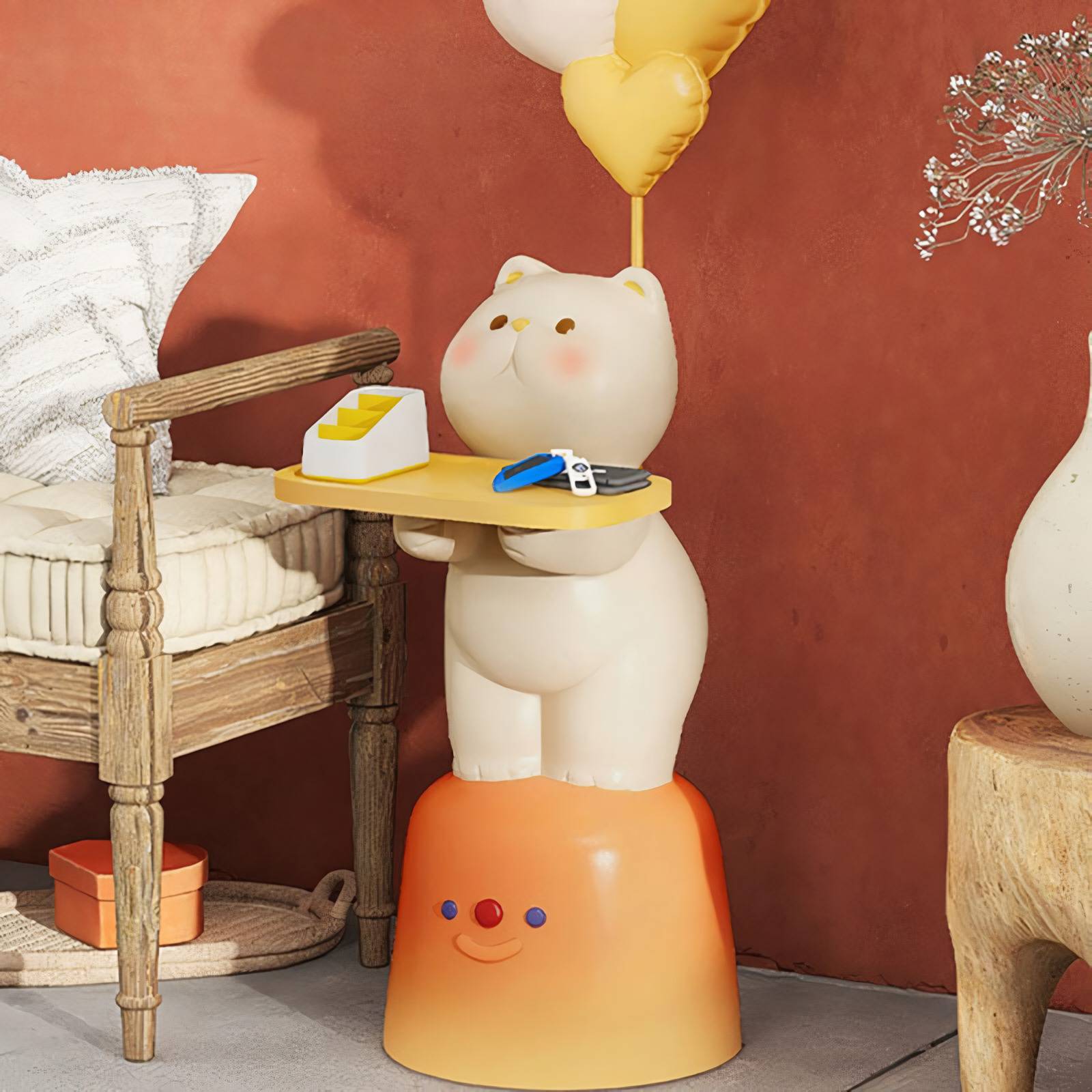 Creative Cat Resin Coffee Table Kids’ Room Color : Beige Creative Cat Resin Coffee Table Kids' Room