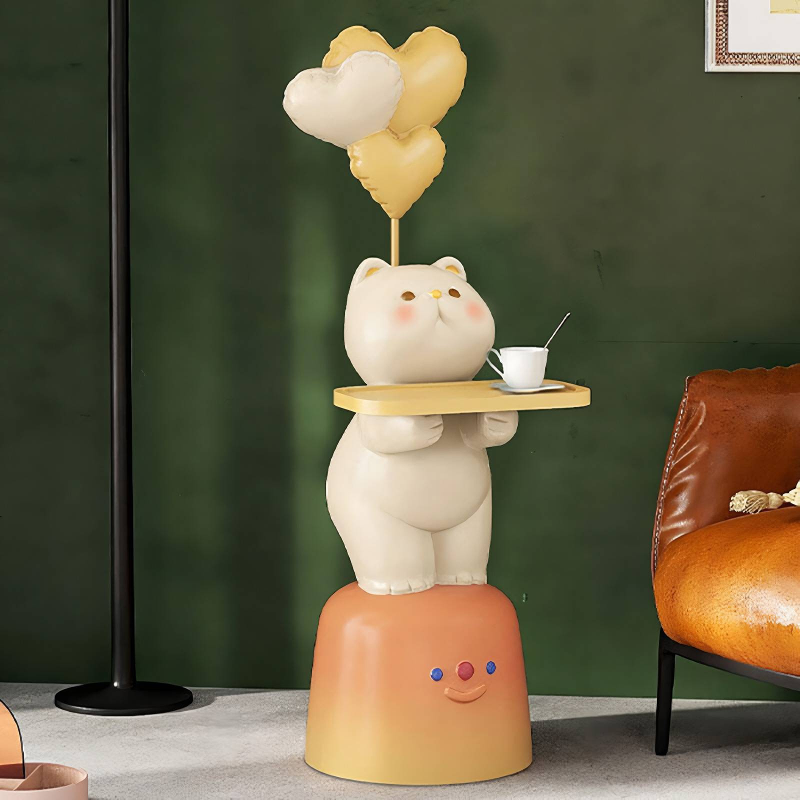 Creative Cat Resin Coffee Table Kids’ Room Color : Beige Creative Cat Resin Coffee Table Kids' Room