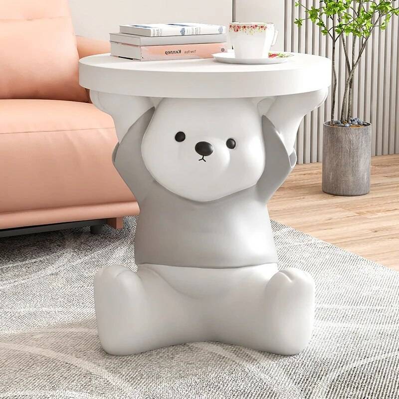 Creative Nordic Bear Statue Coffee & Side Table Kids’ Room Color : Brown|Gold|Gray Creative Nordic Bear Statue Coffee & Side Table Kids' Room
