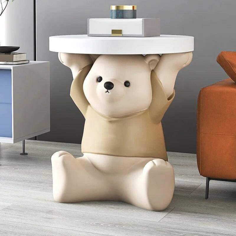 Creative Nordic Bear Statue Coffee & Side Table Kids’ Room Color : Brown|Gold|Gray Creative Nordic Bear Statue Coffee & Side Table Kids' Room