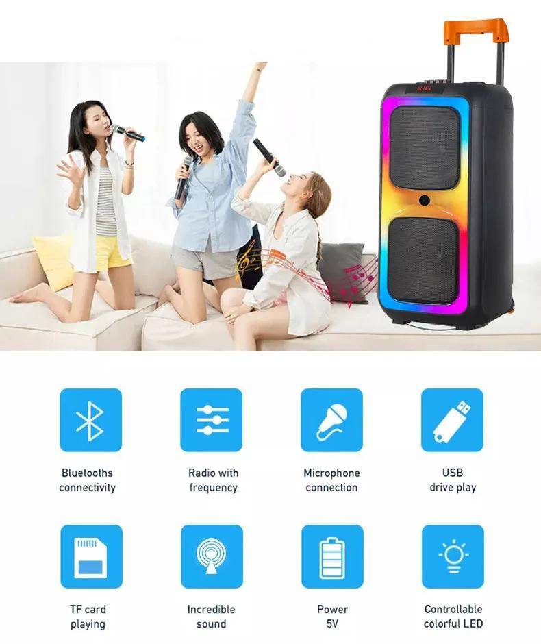 Dual 8-Inch Bluetooth Karaoke Speaker System Teens’ Must-Haves Color : Black Dual 8-Inch Bluetooth Karaoke Speaker System Teens' Must-Haves