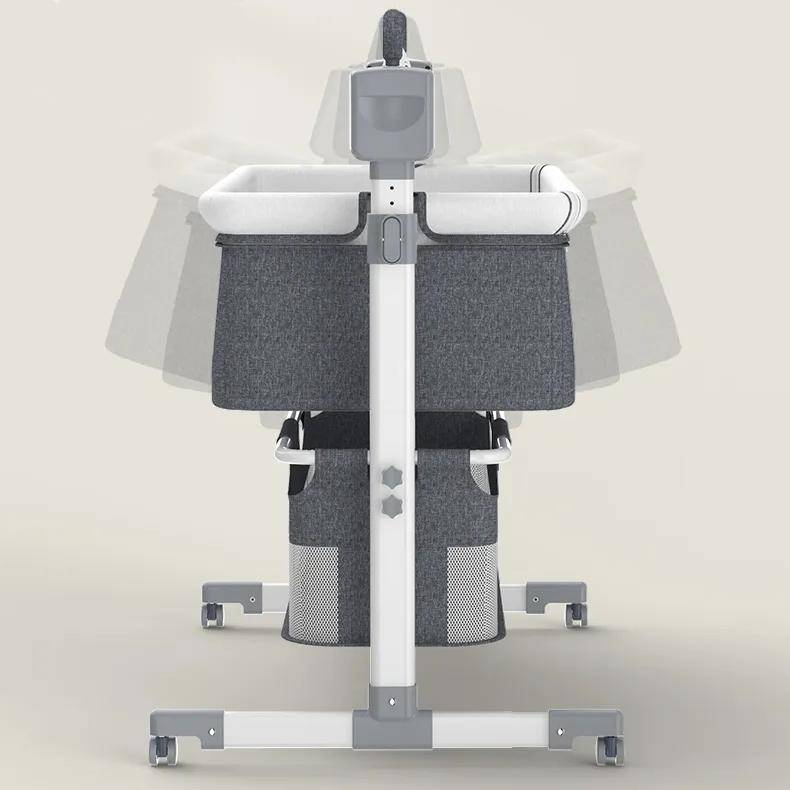 Electric Baby Cradle Rocker Baby Care Color : White-Gray|Gray|Pink|White-Khaki Electric Baby Cradle Rocker Baby Care