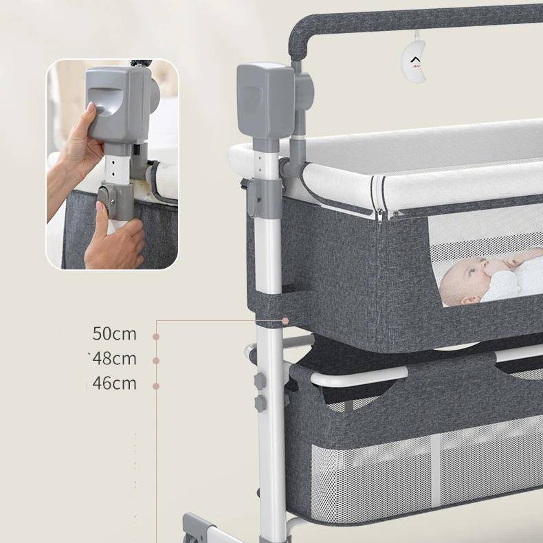 Electric Baby Cradle Rocker Baby Care Color : White-Gray|Gray|Pink|White-Khaki Electric Baby Cradle Rocker Baby Care