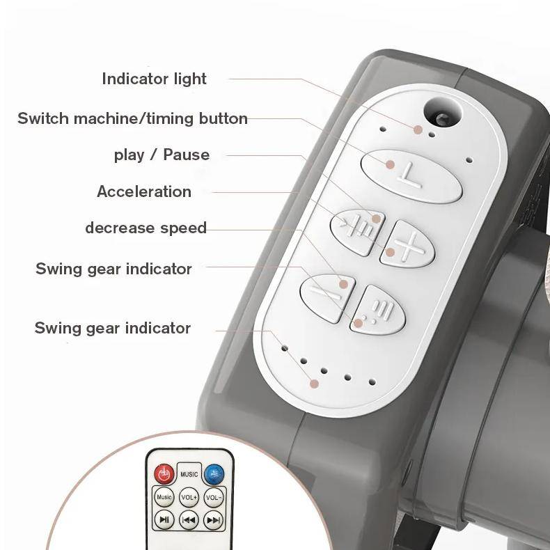 Electric Baby Cradle Rocker Baby Care Color : White-Gray|Gray|Pink|White-Khaki Electric Baby Cradle Rocker Baby Care