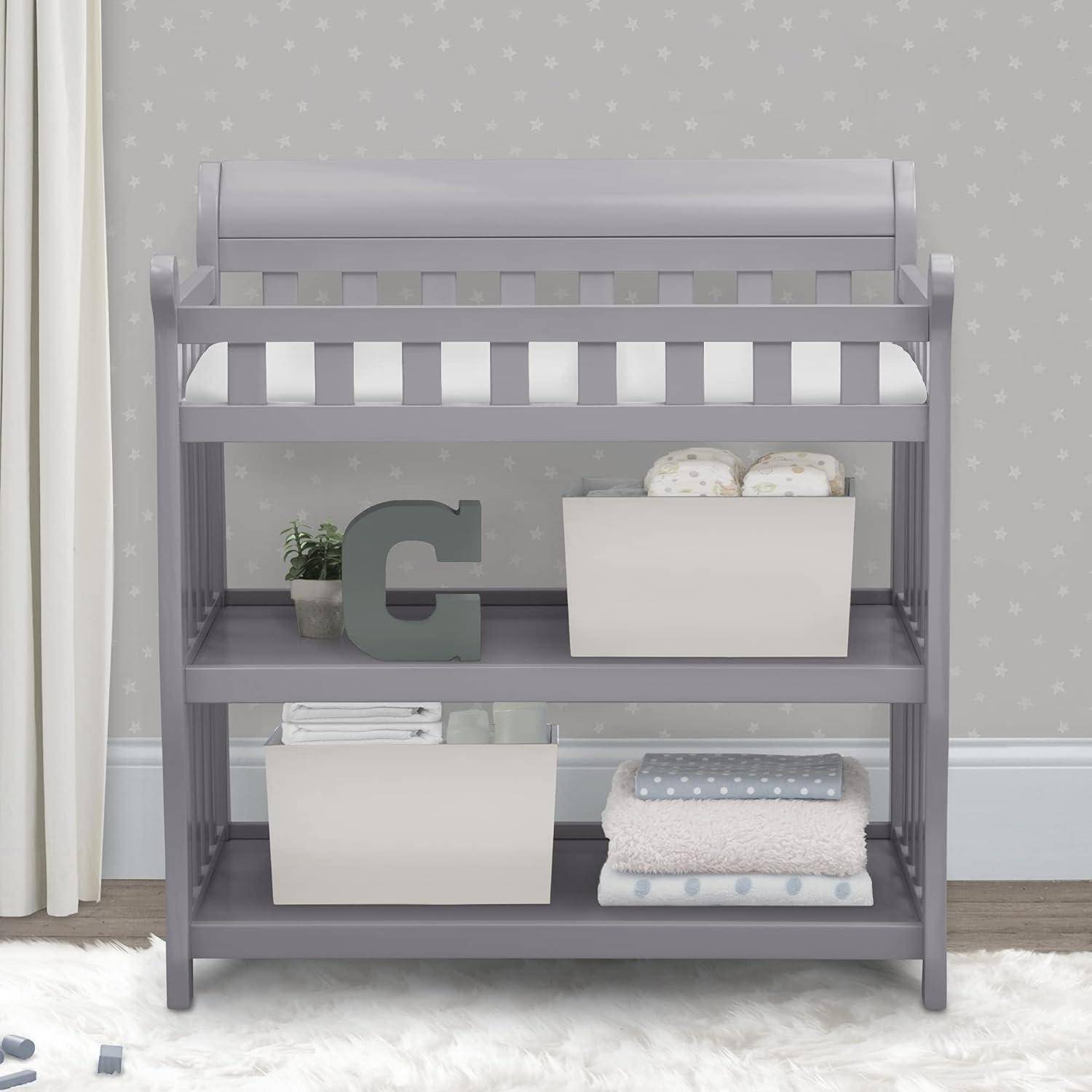 Grey Eclipse Baby Changing Table with Safety Pad & Storage Kids’ Room Grey Eclipse Baby Changing Table with Safety Pad & Storage Kids' Room