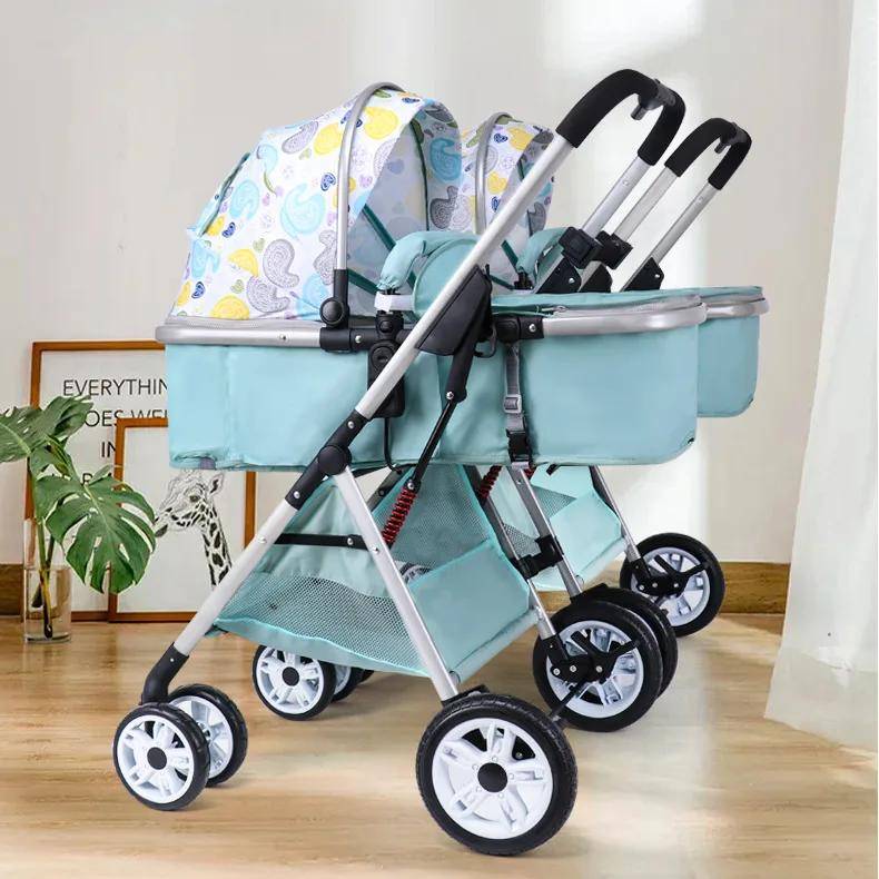 High Landscape Twin Stroller Baby Travel Gear Color : Paisley |Starry Sky|Mint Green|Blue|Rose Red|Sky Blue|Purple|Rose Red/Blue High Landscape Twin Stroller Baby Travel Gear