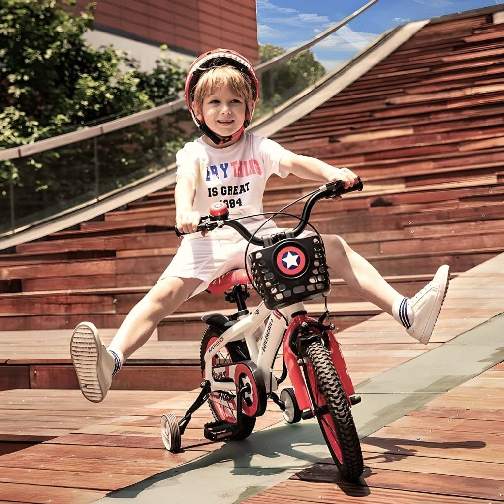 Kids’ Adventure Mountain Bike with Training Wheels – Perfect for Boys & Girls Aged 3-10 Activity & Entertainment Style : White|Blue Kids' Adventure Mountain Bike with Training Wheels - Perfect for Boys & Girls Aged 3-10 Activity & Entertainment