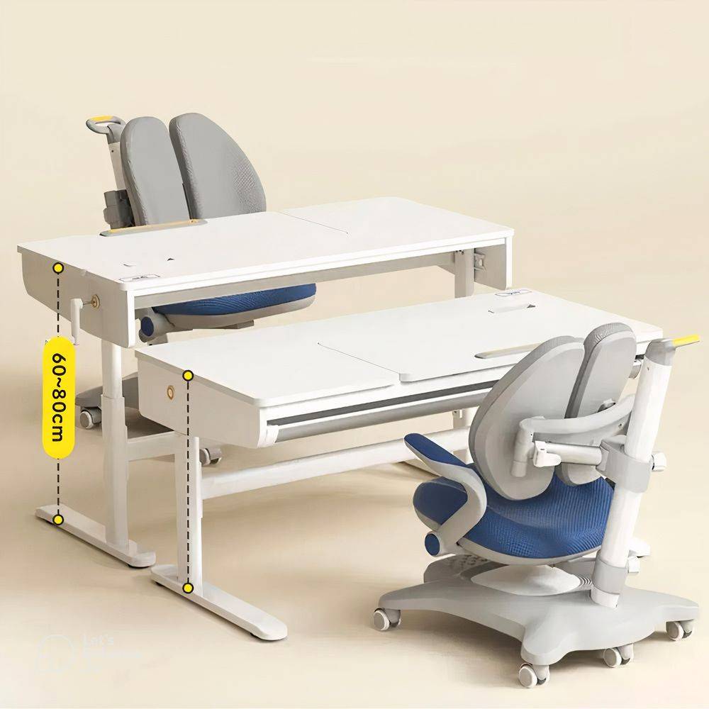 Kids' Creative Study Table with Chair - White Minimalist Desk for Children's Room Kids' Room 