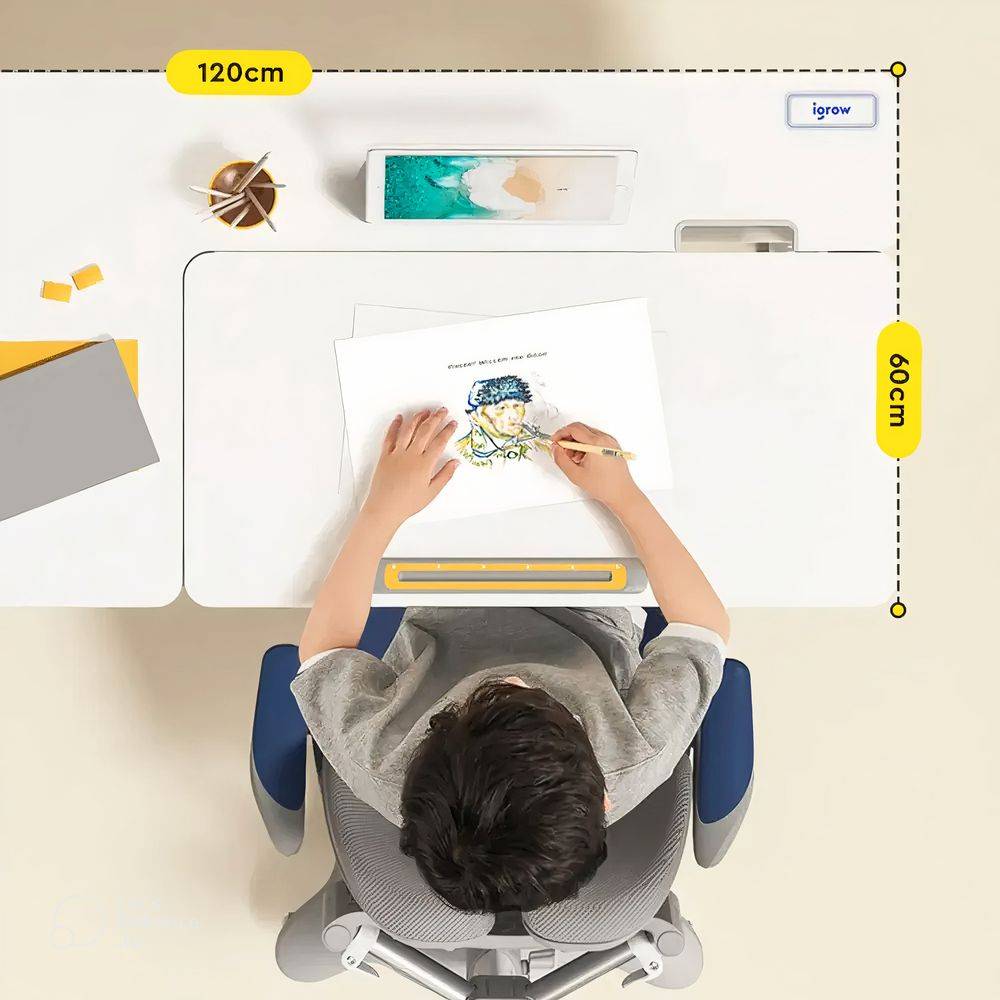 Kids' Creative Study Table with Chair - White Minimalist Desk for Children's Room Kids' Room 