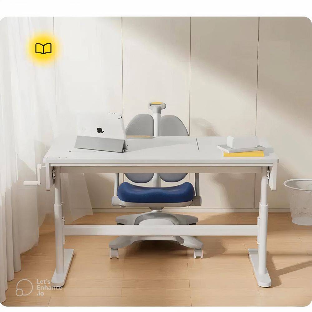 Kids' Creative Study Table with Chair - White Minimalist Desk for Children's Room Kids' Room 