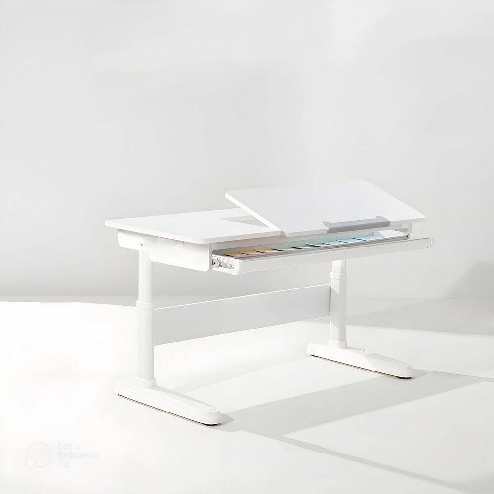 Kids' Creative Study Table with Chair - White Minimalist Desk for Children's Room Kids' Room 