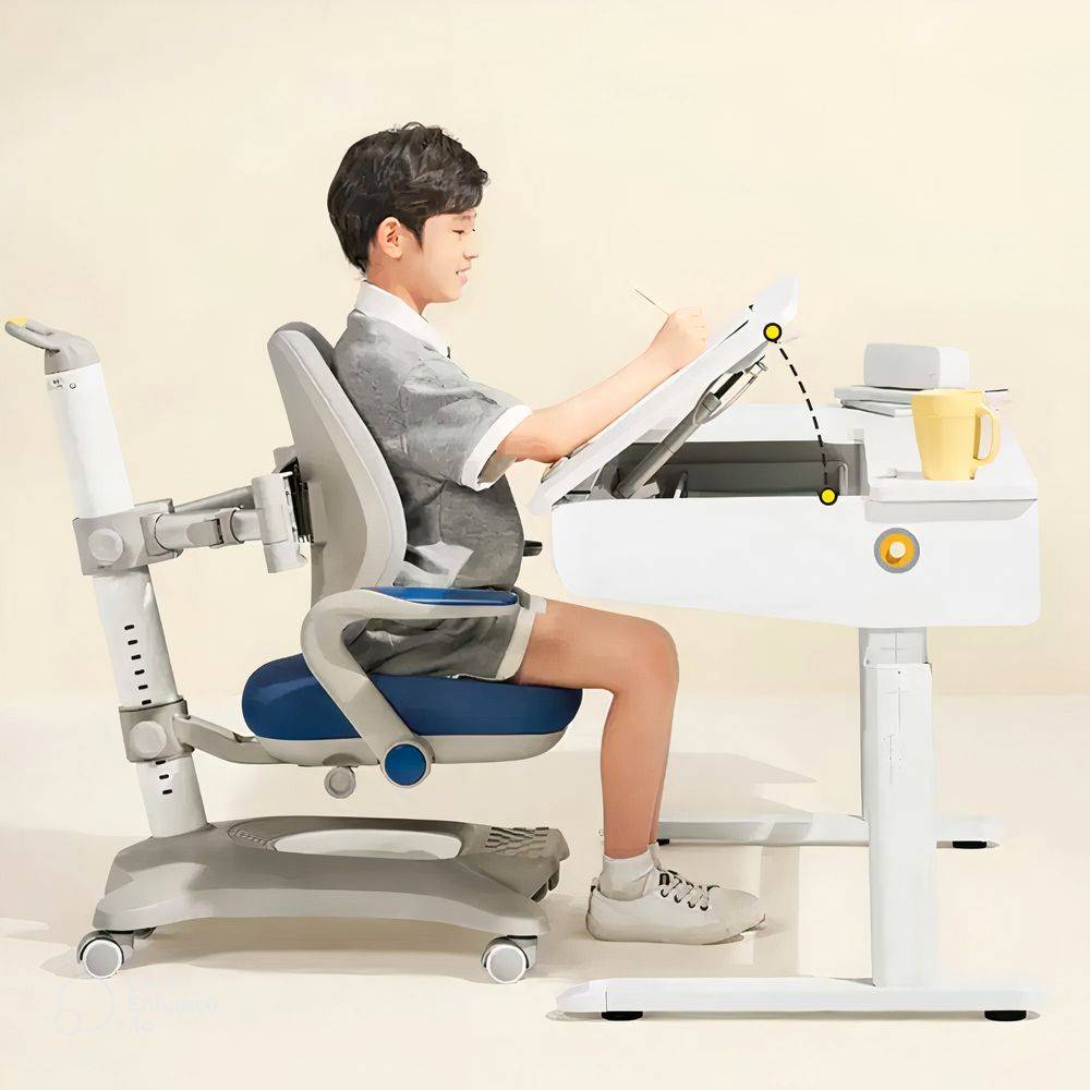 Kids' Creative Study Table with Chair - White Minimalist Desk for Children's Room Kids' Room 