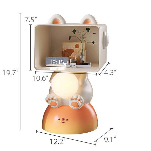 Korean Style Cute Cat Resin Nightstand Kids’ Room Color : Orange|Pink Korean Style Cute Cat Resin Nightstand Kids' Room