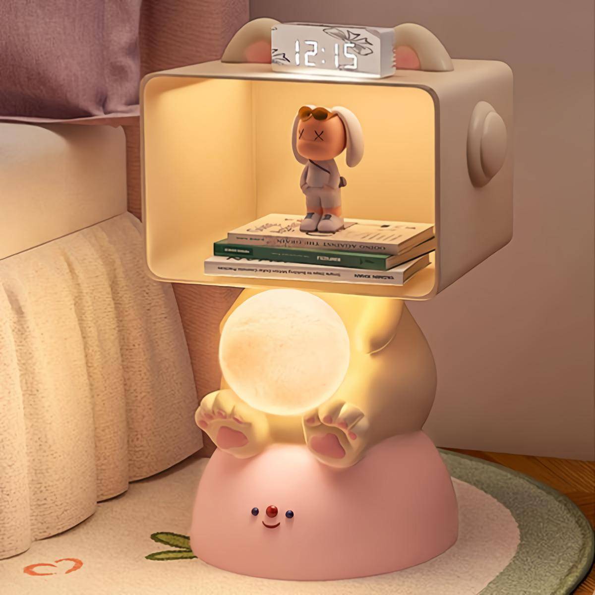 Korean Style Cute Cat Resin Nightstand Kids’ Room Color : Orange|Pink Korean Style Cute Cat Resin Nightstand Kids' Room
