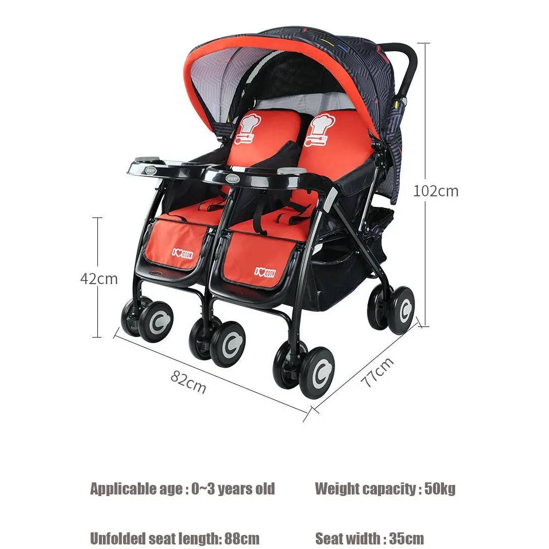 Lightweight Twin Stroller with Can Sit & Lie Flat Function Baby Travel Gear Lightweight Twin Stroller with Can Sit & Lie Flat Function Baby Travel Gear