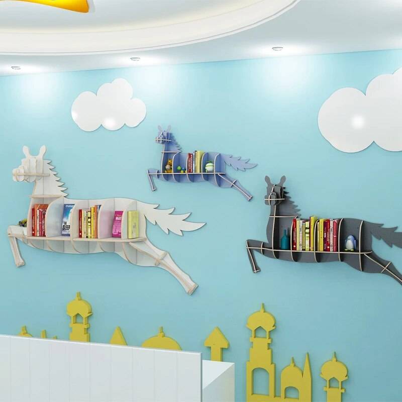 Minimalist Nordic Style Wooden Bookshelf – Cute Wall Shelves for Kids Room & Living Room Kids’ Room Color : Yellow 100x65cm|Pink 100x65cm|Blue 100x65cm|Green 100x65cm|White 100x65cm|Black 100x65cm|Yellow 142x93cm|Pink 200x131cm|Black 142x93cm|Pink 142x93cm|Green 142x93cm|Green 200x131cm|White 142x93cm|Blue 142x93cm|Yellow 200x131cm|Blue 200x131cm|Black 200x131cm|White 200x131cm Minimalist Nordic Style Wooden Bookshelf - Cute Wall Shelves for Kids Room & Living Room Kids' Room