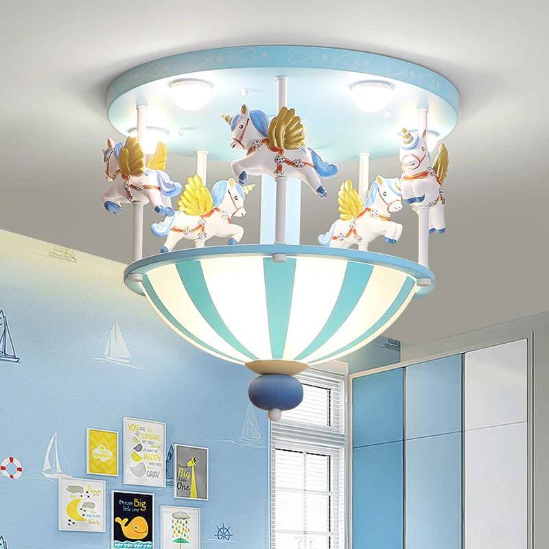 Modern LED Pony Ceiling Light for Children’s Room – Home Decor & Lighting Kids’ Room Body Color : Pink|Blue Modern LED Pony Ceiling Light for Children's Room - Home Decor & Lighting Kids' Room