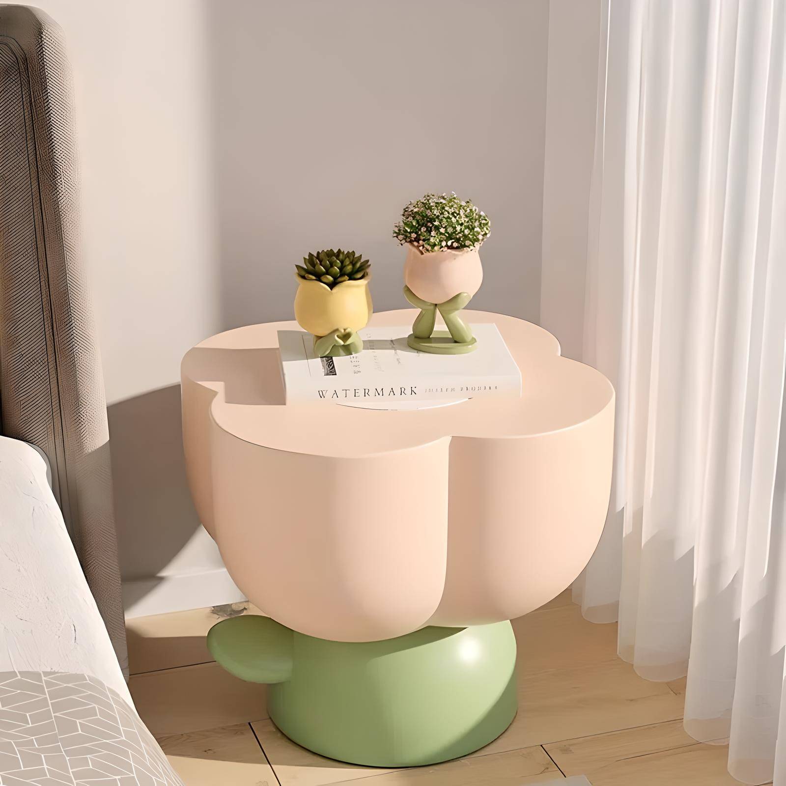 Modern Nordic Nightstand: Space-Saving Bedside Table with Artistic Design Kids’ Room Model : Yellow Tulip|Pink Tulip|Purple Tulip|Pink Lily|Yellow Lily|White Daisy|Pink Daisy|Yellow Daisy Modern Nordic Nightstand: Space-Saving Bedside Table with Artistic Design Kids' Room