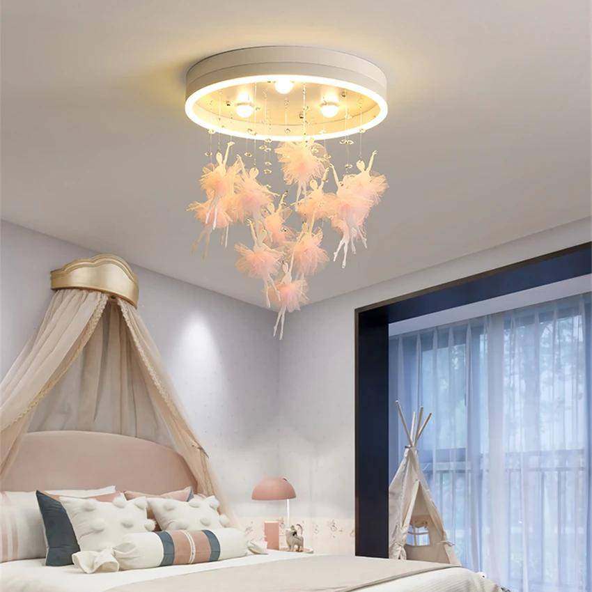 Modern Romantic LED Ceiling Lamp Kids’ Room Color : White|Brown Modern Romantic LED Ceiling Lamp Kids' Room