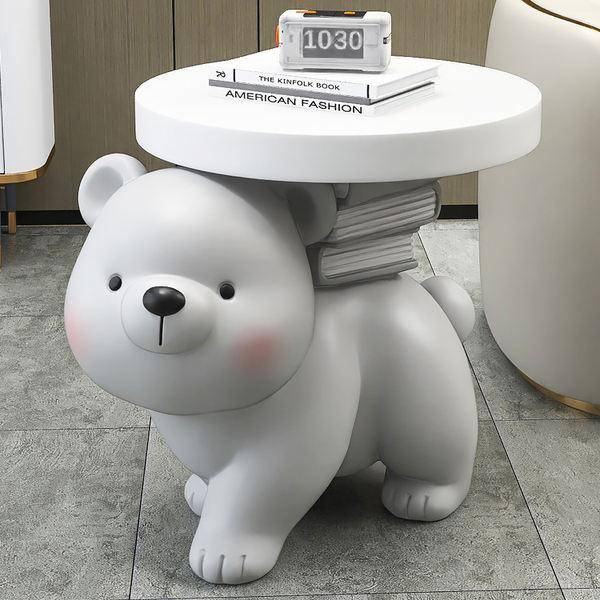 Nordic Bear Statue Side Table Kids’ Room Color : Brown|Gray|Pink Nordic Bear Statue Side Table Kids' Room