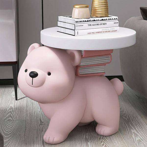 Nordic Bear Statue Side Table Kids’ Room Color : Brown|Gray|Pink Nordic Bear Statue Side Table Kids' Room