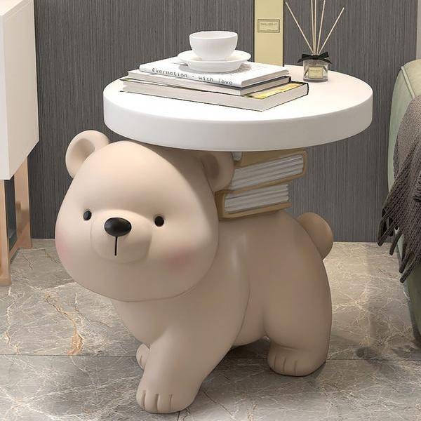 Nordic Bear Statue Side Table Kids’ Room Color : Brown|Gray|Pink Nordic Bear Statue Side Table Kids' Room