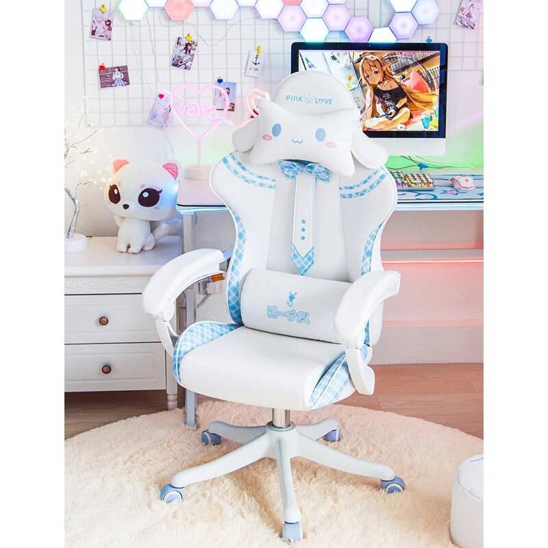 Pink Cute Gaming Chair with Bow Tie Design & 360° Swivel Kids’ Room Color : Blue|Pink Pink Cute Gaming Chair with Bow Tie Design & 360° Swivel Kids' Room