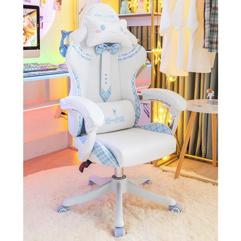 Pink Cute Gaming Chair with Bow Tie Design & 360° Swivel Kids’ Room Color : Blue|Pink Pink Cute Gaming Chair with Bow Tie Design & 360° Swivel Kids' Room